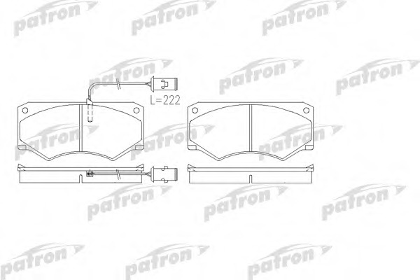 pbp709 PATRON Комплект тормозных колодок, дисковый тормоз