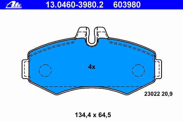 Купить 13.0460-3980.2 ATE Комплект тормозных колодок, дисковый тормоз в интернет-магазине Ravta – самая низкая цена