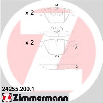 24255.200.1 ZIMMERMANN Комплект тормозных колодок, дисковый тормоз