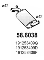 58.6038 ASSO Средний глушитель выхлопных газов