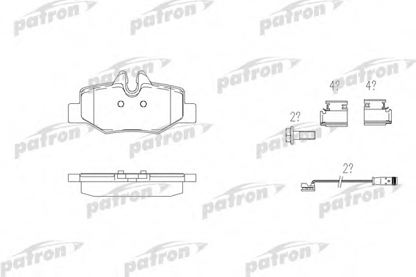 pbp1494 PATRON Комплект тормозных колодок, дисковый тормоз