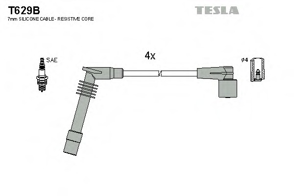 Купить t629b TESLA Комплект проводов зажигания в интернет-магазине Ravta – самая низкая цена