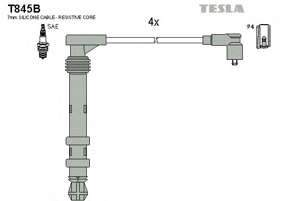 Купить t845b TESLA Комплект проводов зажигания в интернет-магазине Ravta – самая низкая цена