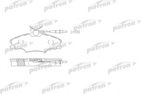 pbp1062 PATRON Комплект тормозных колодок, дисковый тормоз