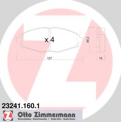 23241.160.1 ZIMMERMANN Комплект тормозных колодок, дисковый тормоз