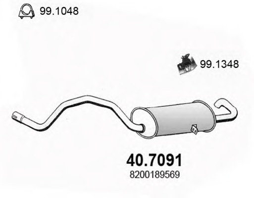 Купить 40.7091 ASSO Глушитель выхлопных газов конечный в интернет-магазине Ravta – самая низкая цена