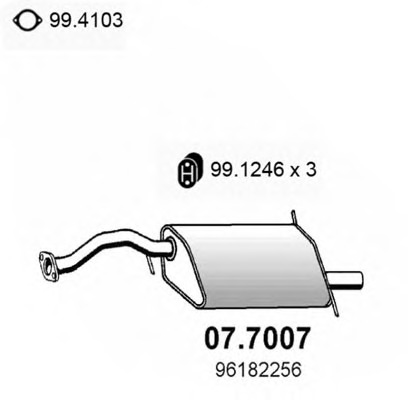 Купить 07.7007 ASSO Глушитель выхлопных газов конечный в интернет-магазине Ravta – самая низкая цена