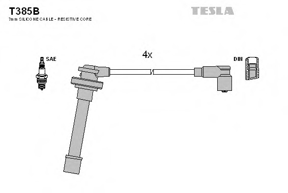 t385b TESLA Комплект проводов зажигания