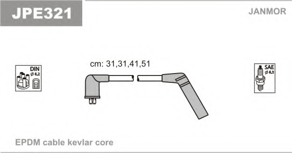 jpe321 JANMOR Комплект проводов зажигания