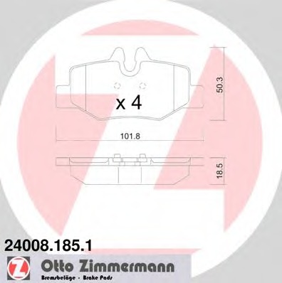 Купить 24008.185.1 ZIMMERMANN Комплект тормозных колодок, дисковый тормоз в интернет-магазине Ravta – самая низкая цена