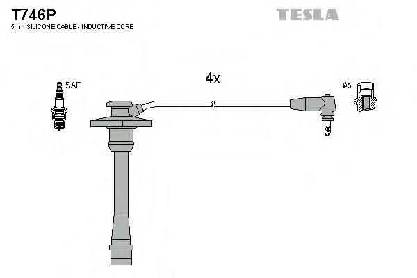 Купить t746p TESLA Комплект проводов зажигания в интернет-магазине Ravta – самая низкая цена