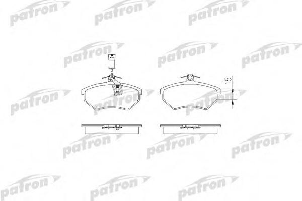 Купить PBP343 PATRON Комплект тормозных колодок, дисковый тормоз в интернет-магазине Ravta – самая низкая цена