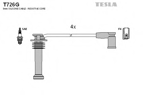 Купить t726g TESLA Комплект проводов зажигания в интернет-магазине Ravta – самая низкая цена