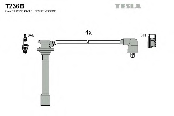 t236b TESLA Комплект проводов зажигания