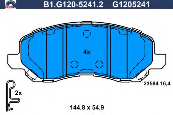 Купить B1.G120-5241.2 Galfer Комплект тормозных колодок, дисковый тормоз в интернет-магазине Ravta – самая низкая цена