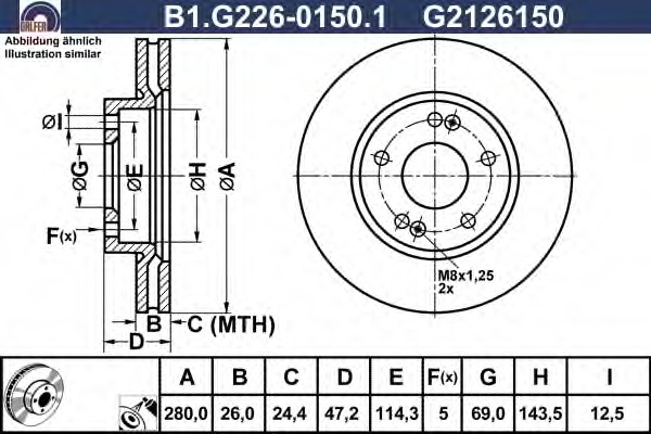 Купить B1.G226-0150.1 GALFER Тормозной диск в интернет-магазине Ravta – самая низкая цена