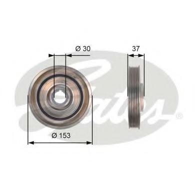 tvd1090 GATES Ременный шкив, коленчатый вал
