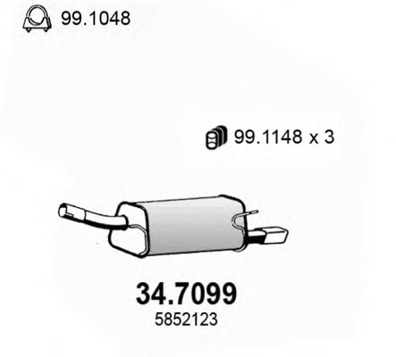 34.7099 ASSO Глушитель выхлопных газов конечный