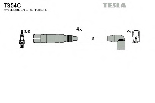 Купить t854c TESLA Комплект проводов зажигания в интернет-магазине Ravta – самая низкая цена