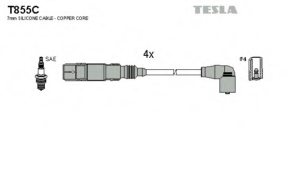 t855c TESLA Комплект проводов зажигания
