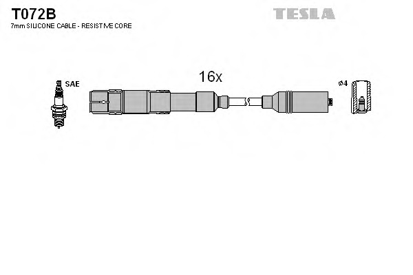 t072b TESLA Комплект проводов зажигания