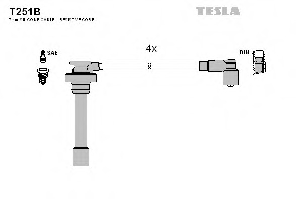 t251b TESLA Комплект проводов зажигания