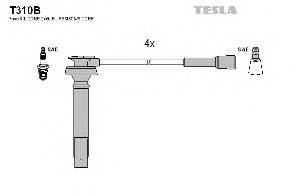 t310b TESLA Комплект проводов зажигания