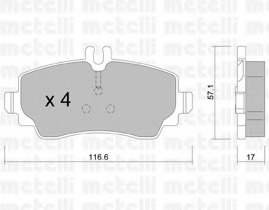 22-0310-0 METELLI Комплект тормозных колодок, дисковый тормоз