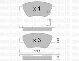 22-0321-2 METELLI Комплект тормозных колодок, дисковый тормоз