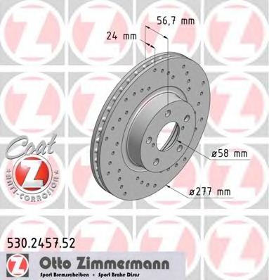 530.2457.52 ZIMMERMANN Тормозной диск