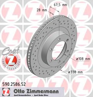 590.2586.52 ZIMMERMANN Тормозной диск
