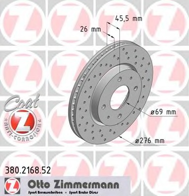 380.2168.52 ZIMMERMANN Тормозной диск