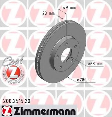 Купить 200.2515.20 ZIMMERMANN Тормозной диск в интернет-магазине Ravta – самая низкая цена