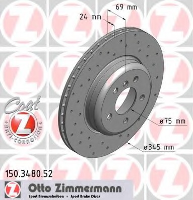 Купить 150.3480.52 ZIMMERMANN Тормозной диск в интернет-магазине Ravta – самая низкая цена