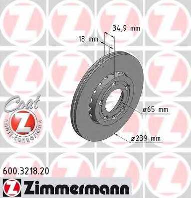 600.3218.20 ZIMMERMANN Тормозной диск