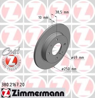 380.2167.20 ZIMMERMANN Тормозной диск