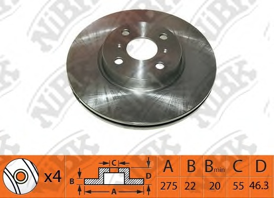 Купить RN1437 NiBK Тормозной диск в интернет-магазине Ravta – самая низкая цена