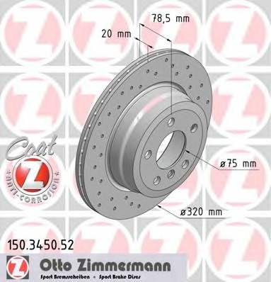 Купить 150.3450.52 ZIMMERMANN Тормозной диск в интернет-магазине Ravta – самая низкая цена