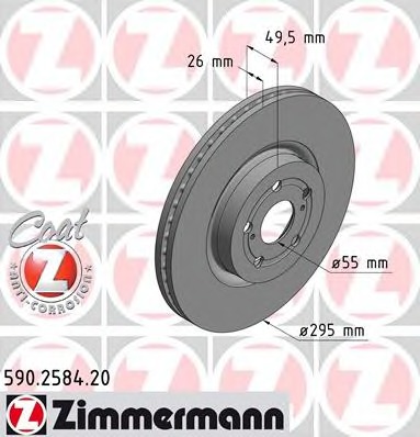 Купить 590.2584.20 ZIMMERMANN Тормозной диск в интернет-магазине Ravta – самая низкая цена