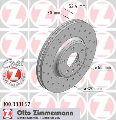 Купить 100.3331.52 ZIMMERMANN Тормозной диск в интернет-магазине Ravta – самая низкая цена