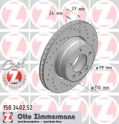 Купить 150.3402.52 ZIMMERMANN Тормозной диск в интернет-магазине Ravta – самая низкая цена