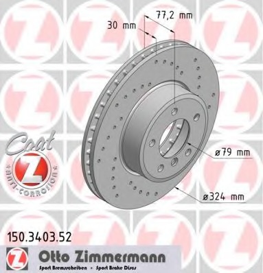 Купить 150.3403.52 ZIMMERMANN Тормозной диск в интернет-магазине Ravta – самая низкая цена
