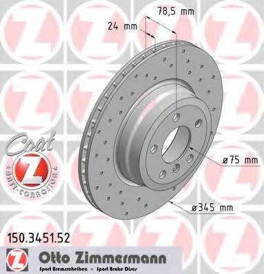 150.3451.52 ZIMMERMANN Тормозной диск