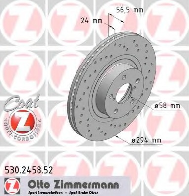 530.2458.52 ZIMMERMANN Тормозной диск