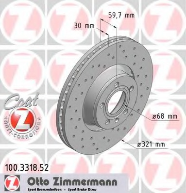 100.3318.52 ZIMMERMANN Тормозной диск