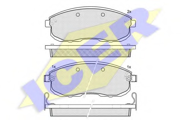 181101 ICER Комплект тормозных колодок, дисковый тормоз