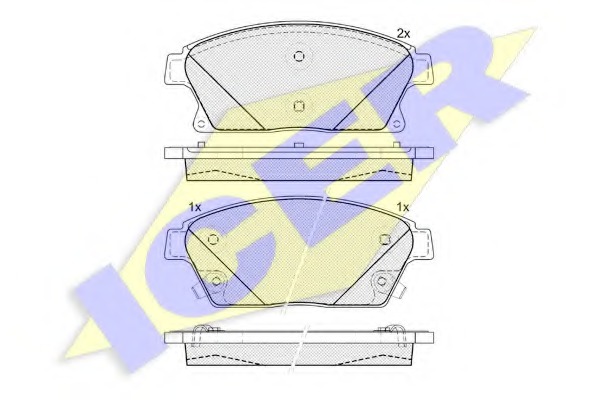 181939-202 ICER Комплект тормозных колодок, дисковый тормоз