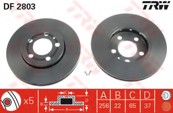 DF2803 TRW Тормозной диск
