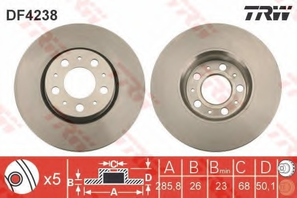 DF4238 TRW Тормозной диск