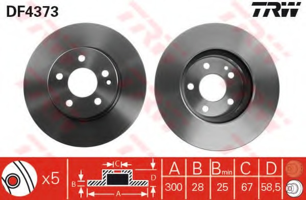 Купить DF4373 TRW Тормозной диск в интернет-магазине Ravta – самая низкая цена
